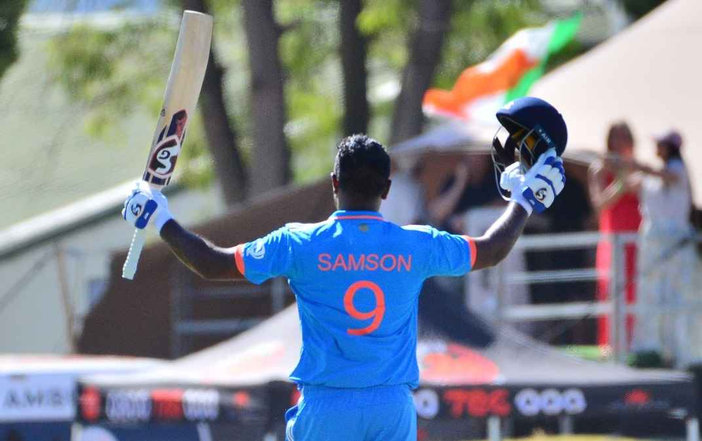 Sanju Samson scored ODI hundred against SA (Photo: ©ICC/Twitter) South Africa vs India, 3rd ODI_ Sanju Samson score his maiden ODI hundred (108 runs) _ Walking Wicket (Photo_ ©ICC_Twitter)