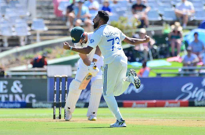 South Africa vs India, Cape Town Test, Day 1_ Mohammed Siraj took 6-15 in first innings against South Africa_ Walking Wicket (Photo_ ©X_Twitter)