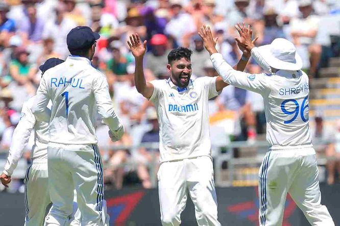 South Africa vs India, Cape Town Test, Day 1_ Mohammed Siraj took 6-15 in first innings against South Africa_ Walking Wicket (Photo_ ©X_Twitter)
