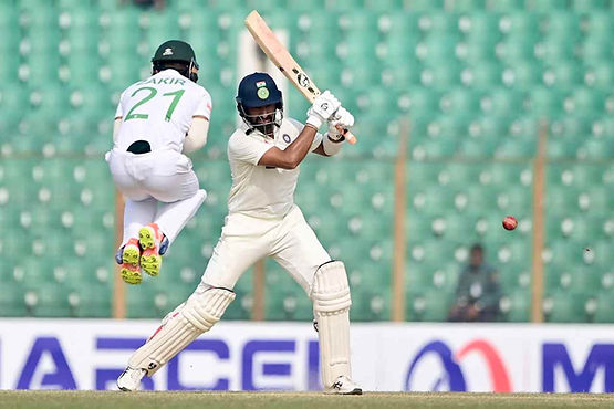 Bangladesh vs India, 1st Test, Day 3, Top Performances_ Cheteshwar Pujara playing shot during his 102 (19th Test Century) on Day 3 of Chattogram Test _ Walking Wicket (Source_ ©Associated Press)