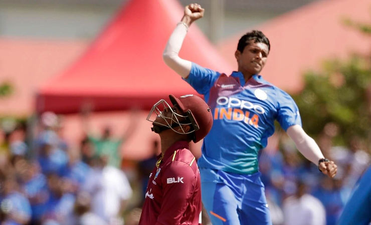 Navdeeo Saini registered his best T20 bowling figure on his international debut. India vs West Indies t20