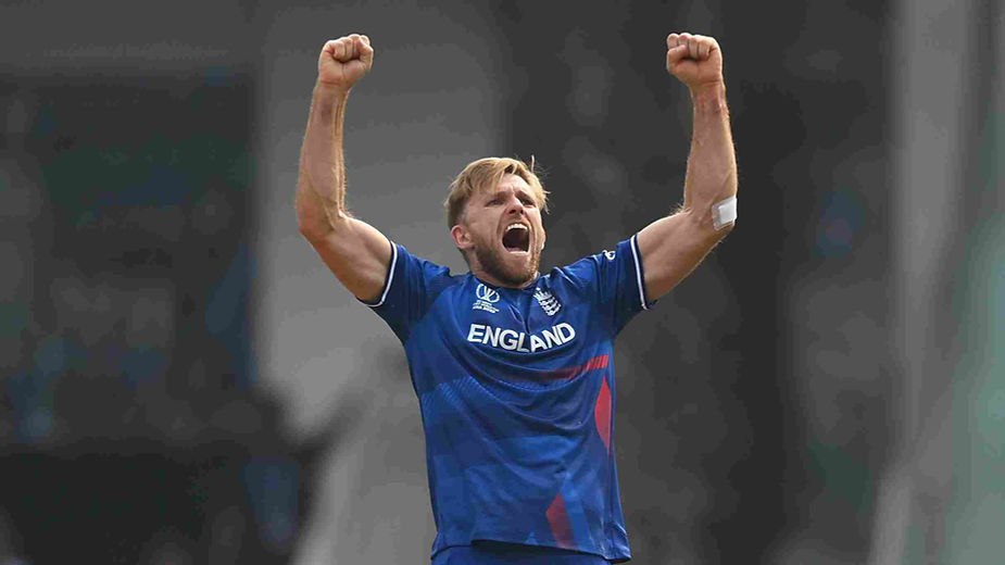 CWC 2023, India vs England_ David Willey took 3-45 against India in Lucknow _ Walking Wicket (Photo_ ©englandcricket_Twitter)