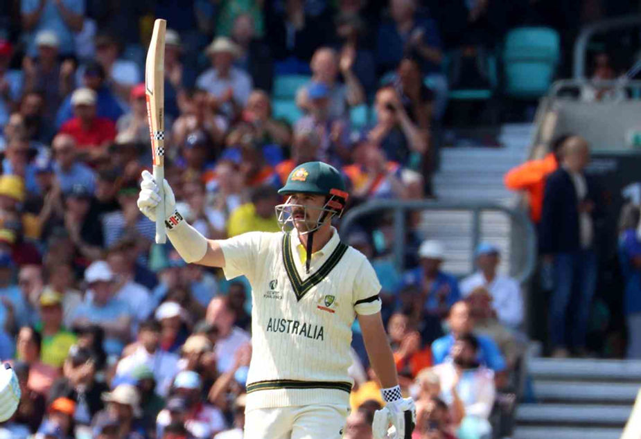 WTC Final 2023, Day 1, Aus vs Ind_ Travis Head scored his 6th and WTC Final's first Century _ Walking Wicket (Images_ ©WasimJaffer14_Twitter)