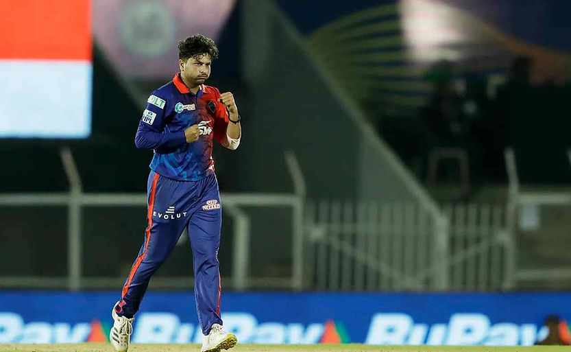 IPL 2022, KKR vs DC, Top Performances_ Kuldeep Yadav gets player of the match for 4-35 against KKR _ Walking Wicket (Images ©BCCI_IPL)
