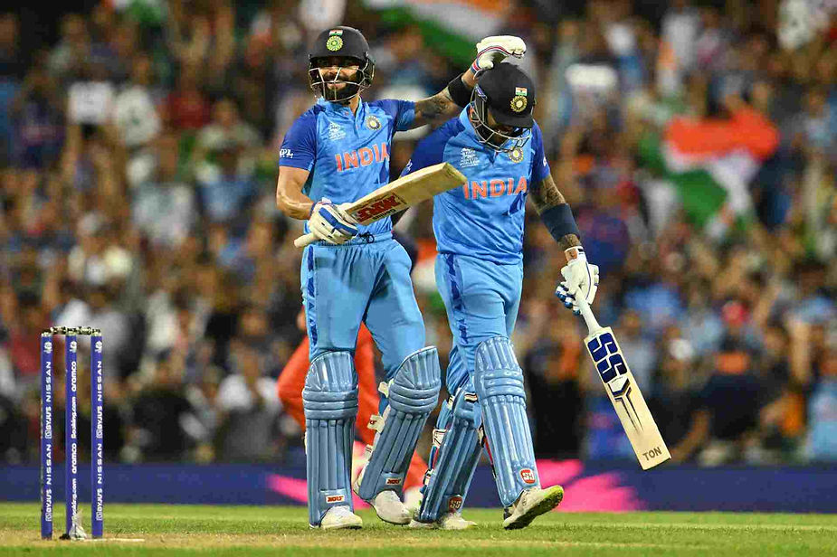 ICC Men's T20 World Cup 2022, Super 12, Group 2, India vs Netherlands_ Virat Kohli-Suryakumar Yadav added 95 off 48 for 3rd wicket; India beat Netherlands _ Walking Wicket (Photo_ ©AFP_Getty Images)
