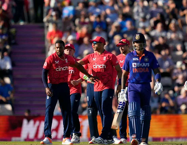 Eng vs Ind, 1st T20I, Top Performances_ Chris Jordan takes 2-23 in a high scoring game against India; India beat England(Images ©Associated Press)